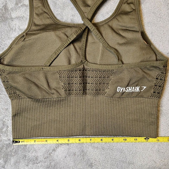 G157. Gymshark Energy Seamless Crop Tank / Vest in Olive Green - Size L - Picture 6 of 6